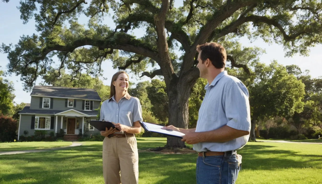 Homeowner reviewing a tree with a local provider in the Crystal Lake area